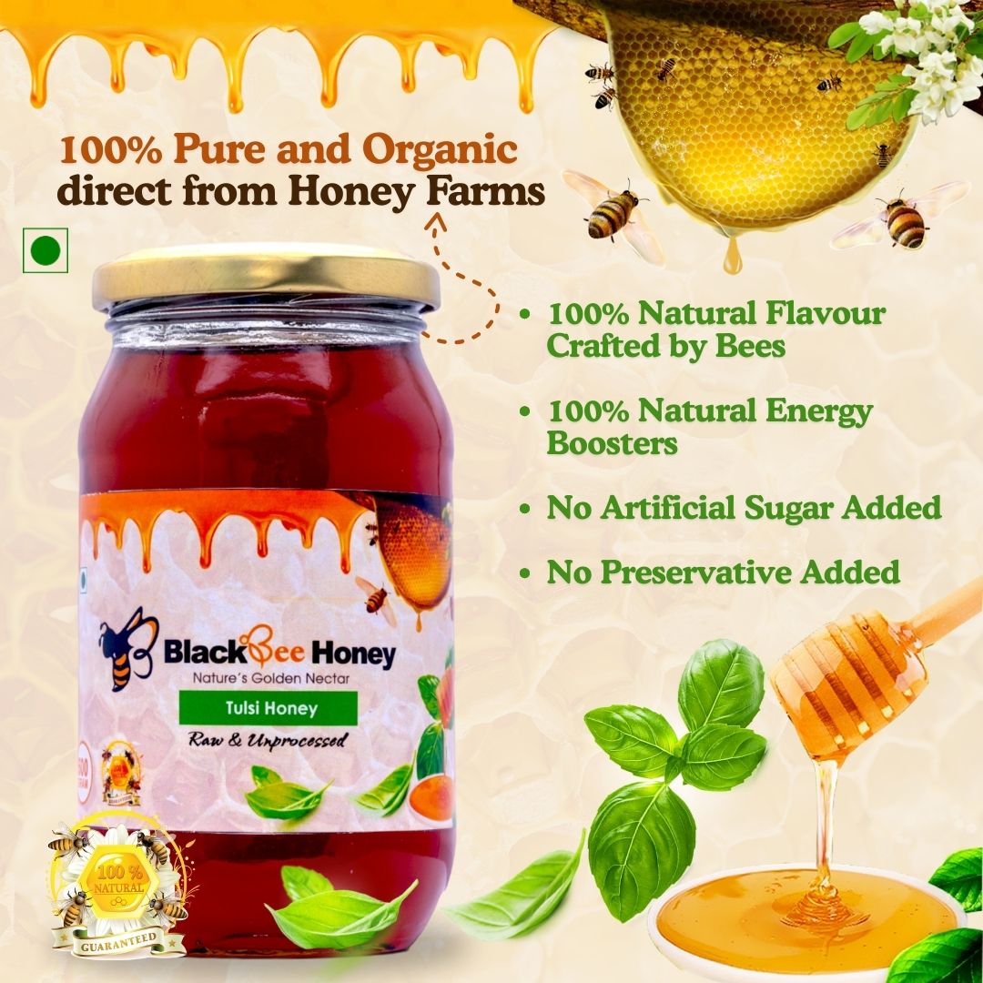 Black Bee Honey – Tulsi Honey | Raw & Unprocessed